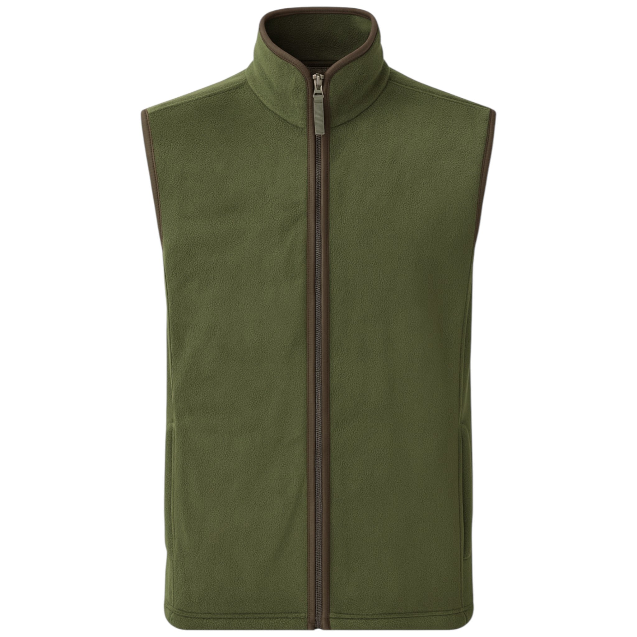 Nicky Adams men's green fleece bodywarmer – high quality, sleeveless outdoor gilet with 2 zipped side pockets, ideal for walking, fishing, and all-season wear